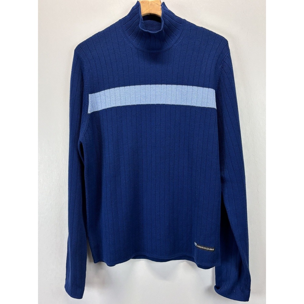 Vtg Abercrombie & Fitch Ribbed Mock Turtleneck Sweater XLarge Mens Y2K 90's